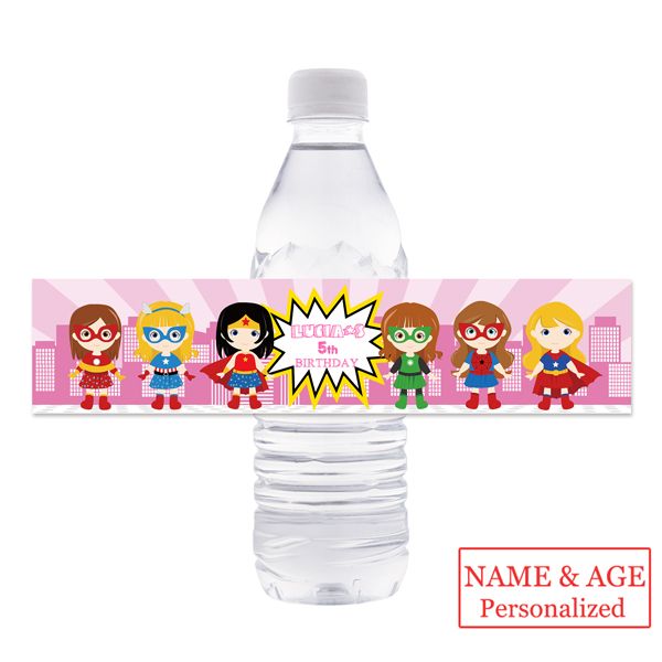LEGO SUPERHEROES Super heroes BIRTHDAY PARTY FAVORS WATER BOTTLE LABELS WRAPPERS