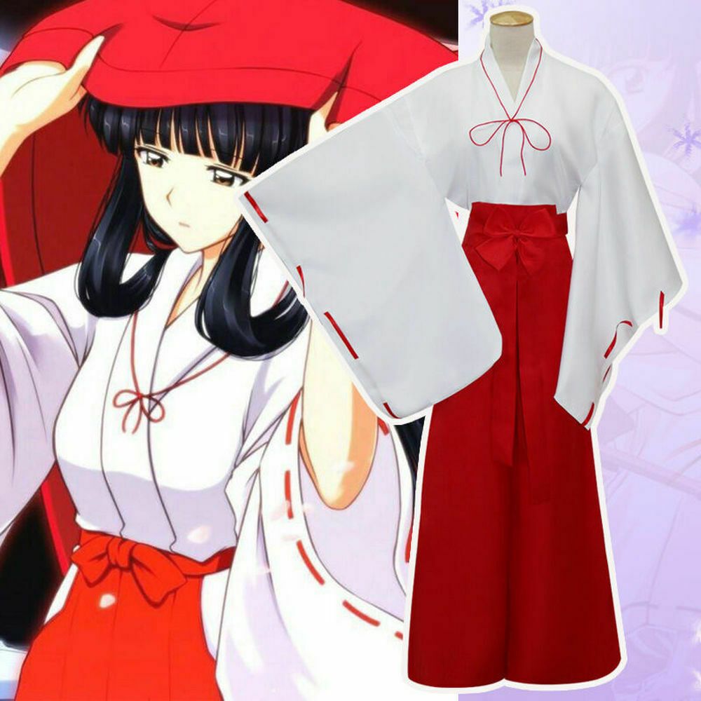 New Inuyasha Kikyo Miko Japanese Kimono Outfit Women Cospaly Costume Custom Made