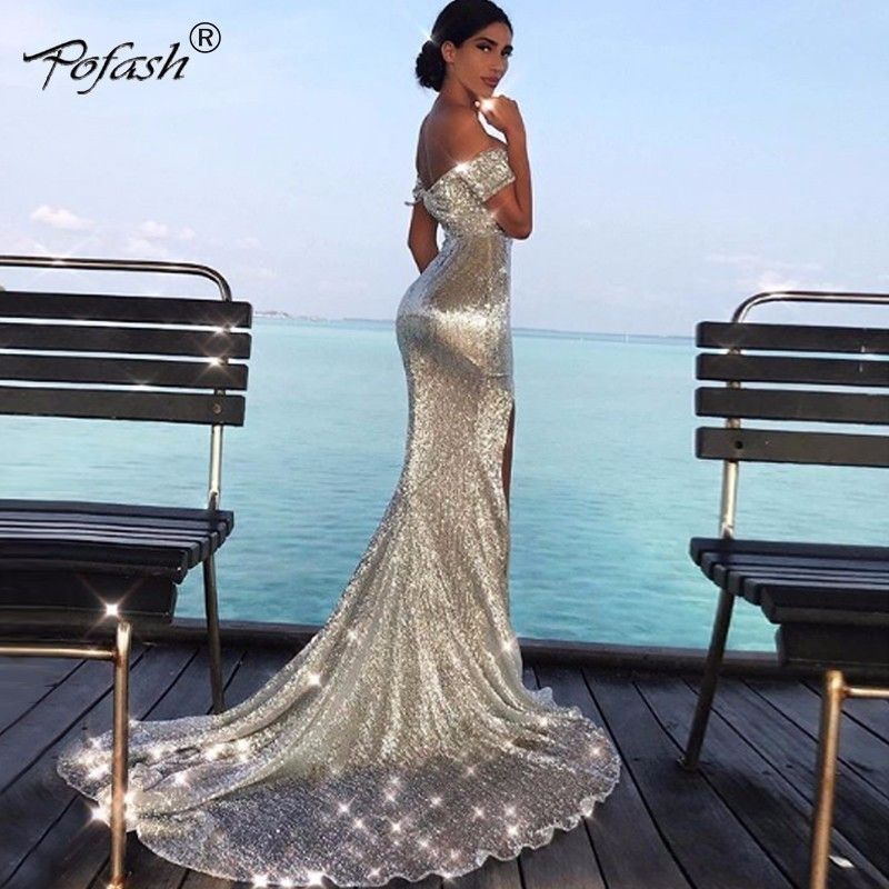 silver paillette dress