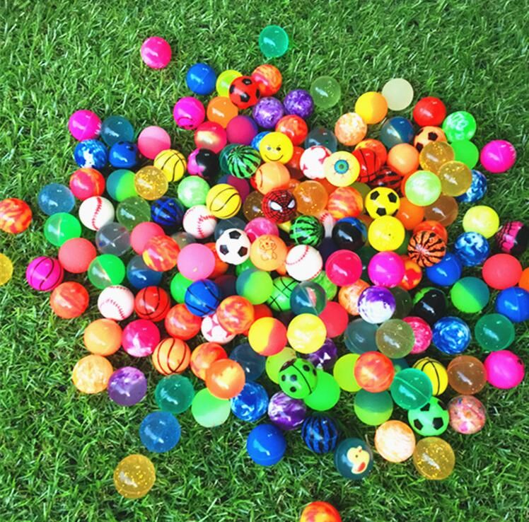 200pcs/lot 25mm Mixed Rubber Bouncing Bouncy Balls Jumping Outdoor Sports Toys 