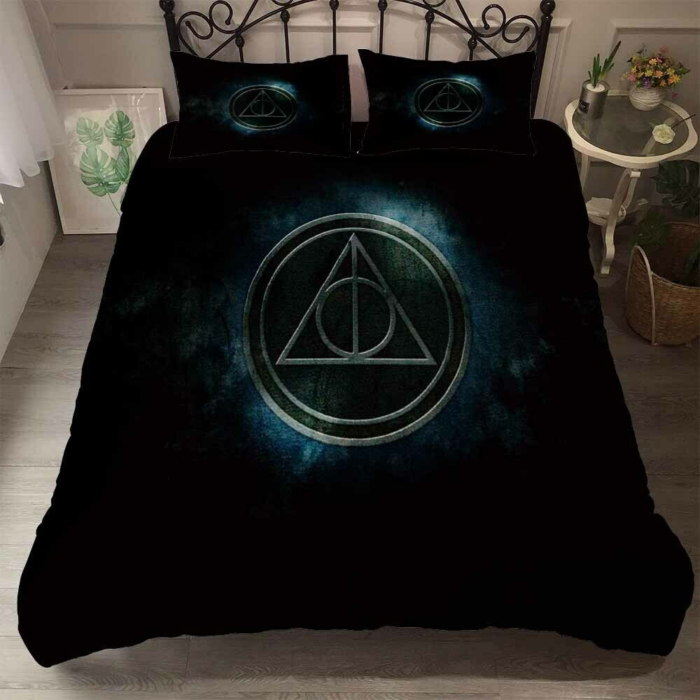 Thumbedding Harry Potter Bedding Sets King Size Black Grey Duvet