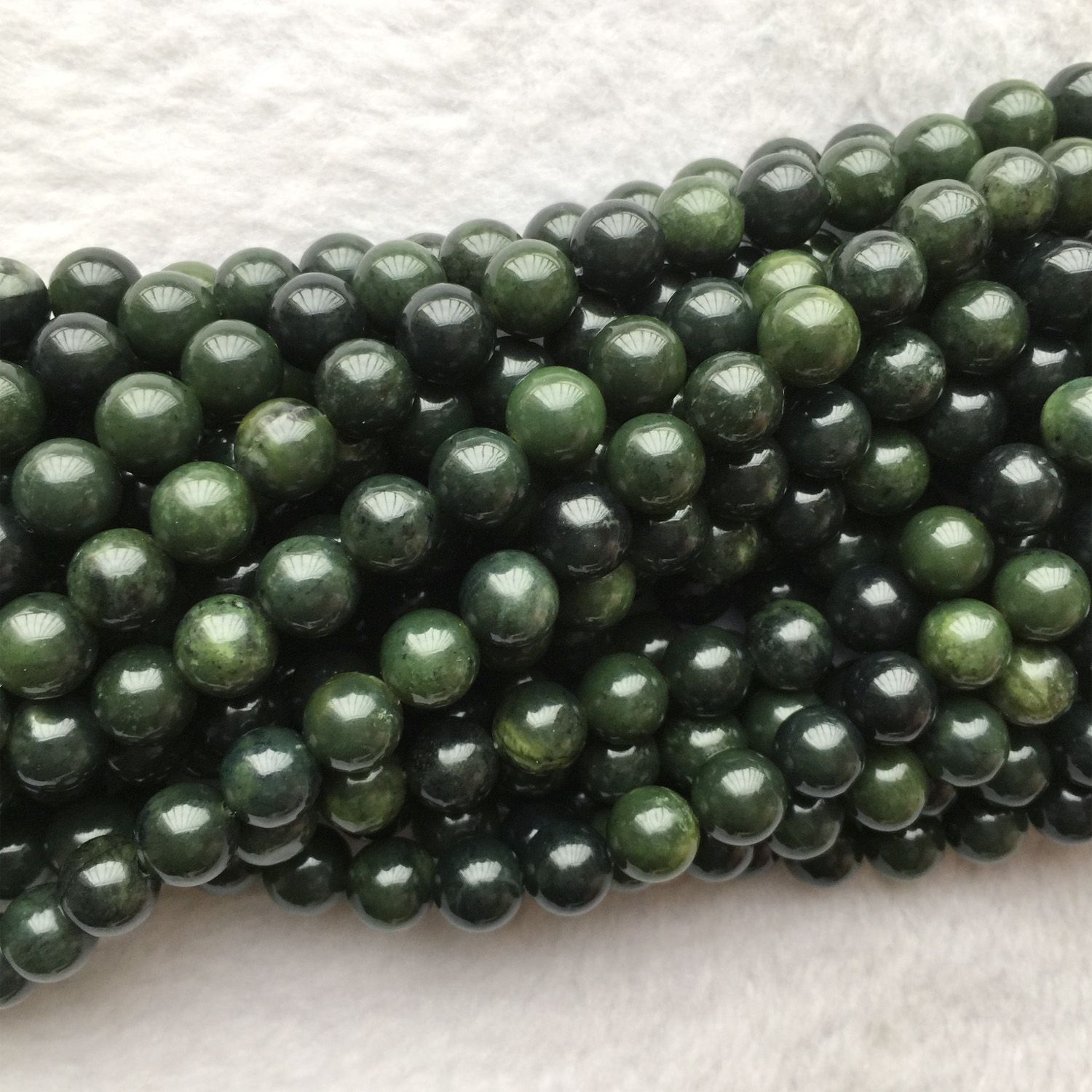 Collar De Pulsera De Bola De Piedra Verde Oscuro De Jade De Collar De Pulsera De Bola De Piedra Verde Oscuro De Jade De