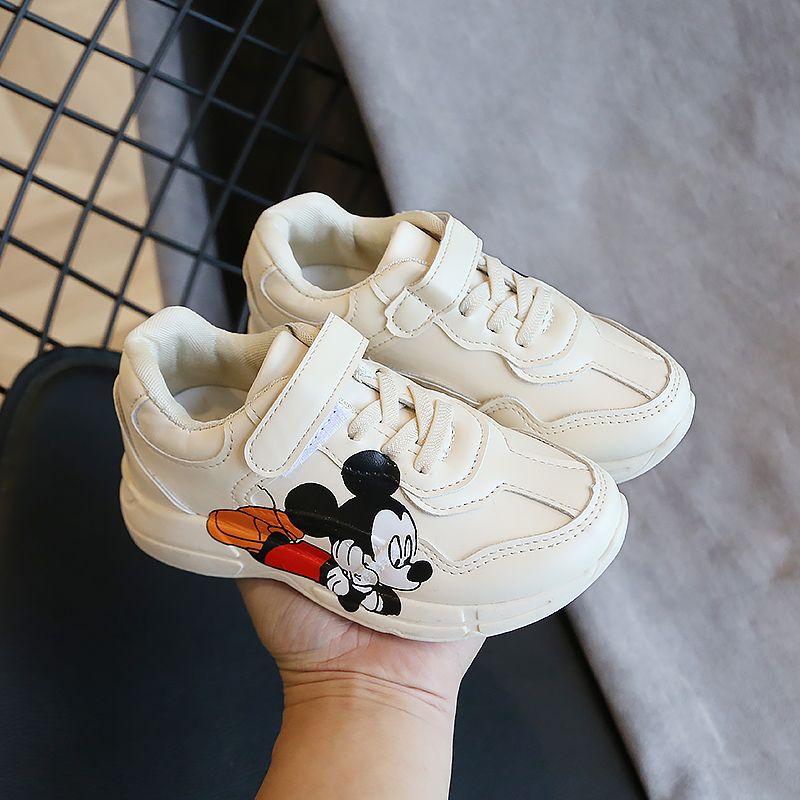 Children Toddler Baby Boys Cartoon Print Sneaker Girl Soft Anti-Slip Sport Shoes Brown