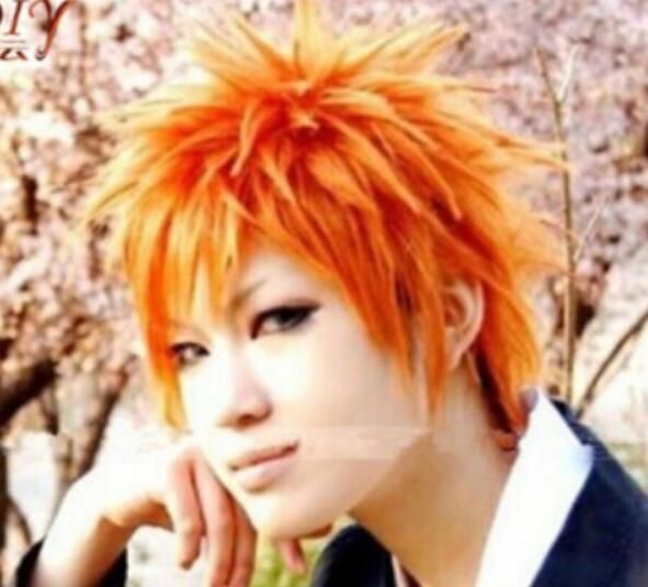 New Straight Short Cosplay Hair Kurosaki Ichigo Bleach Anime Wig