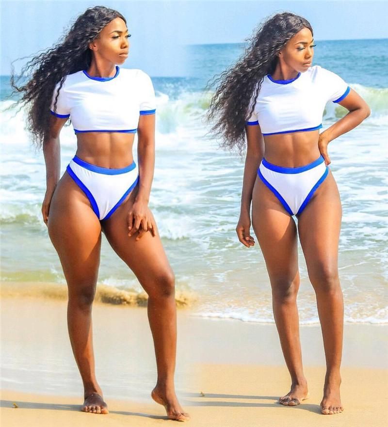 short sleeve two piece swimsuit