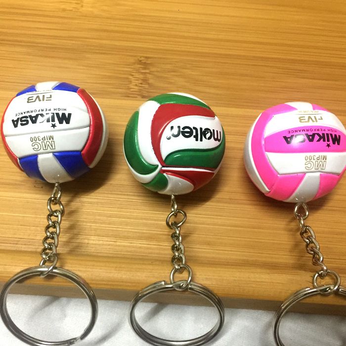 PVC Volleyball Keychain Sport Key Chain Gift Car Ball Key Holder Ring