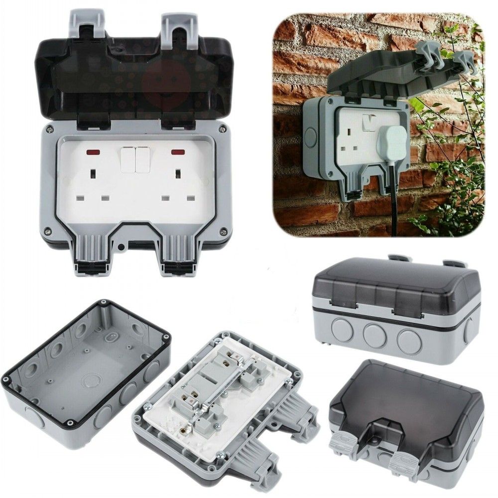 Waterproof Outdoor 13A 1Gang 2Gang Storm Switched Socket Case Box