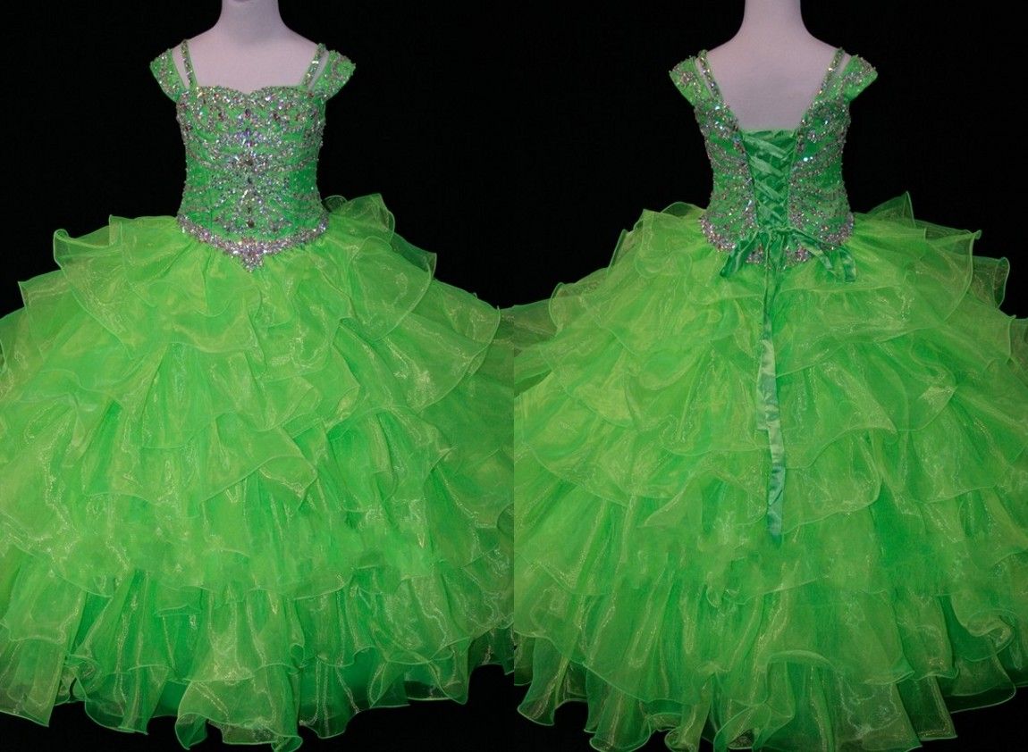 lime green flower girl dresses