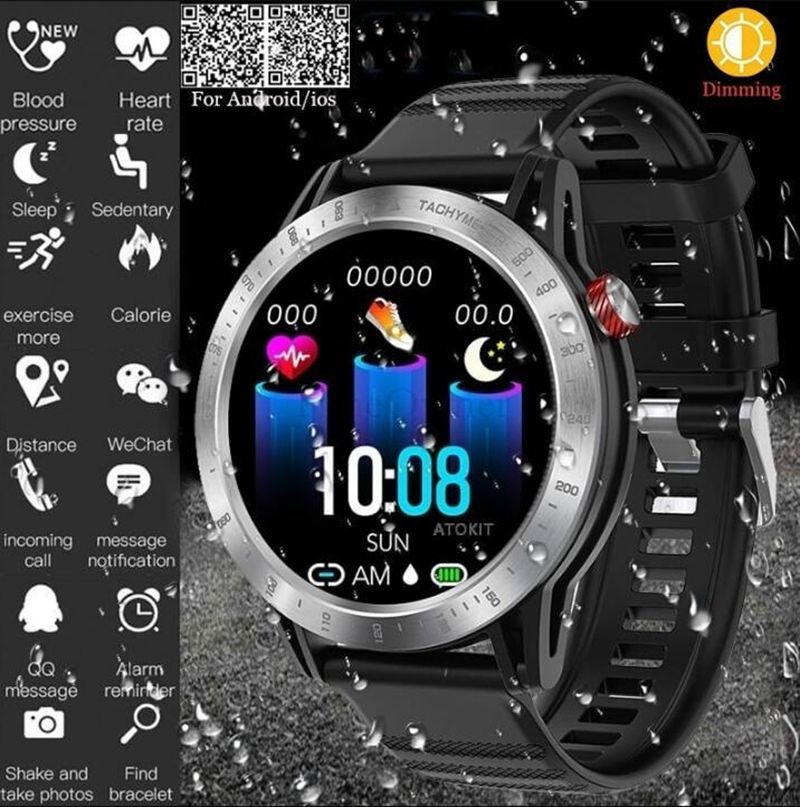 Timeowner Cross Smartwatch Hommes Femmes Bluetooth IP68 étanche Sport Moniteur de fréquence cardiaque Pression artérielle Fitness Tracker pour IOS Android