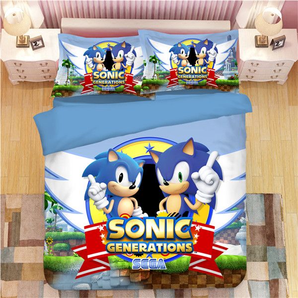 3d Sonic The Hedgehog Bedding Sets Cartoon Duvet Covers 3d Blue