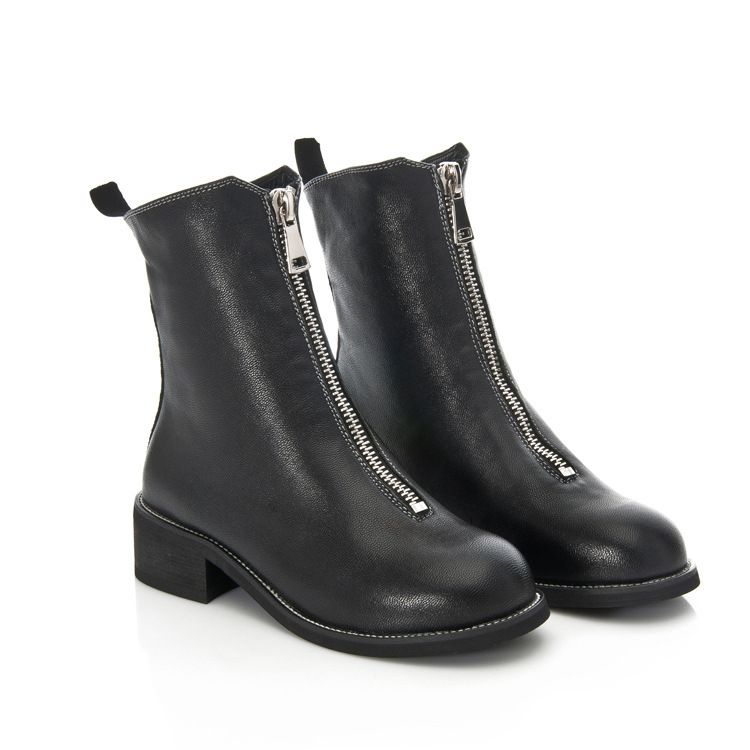 mid calf black boots no heel