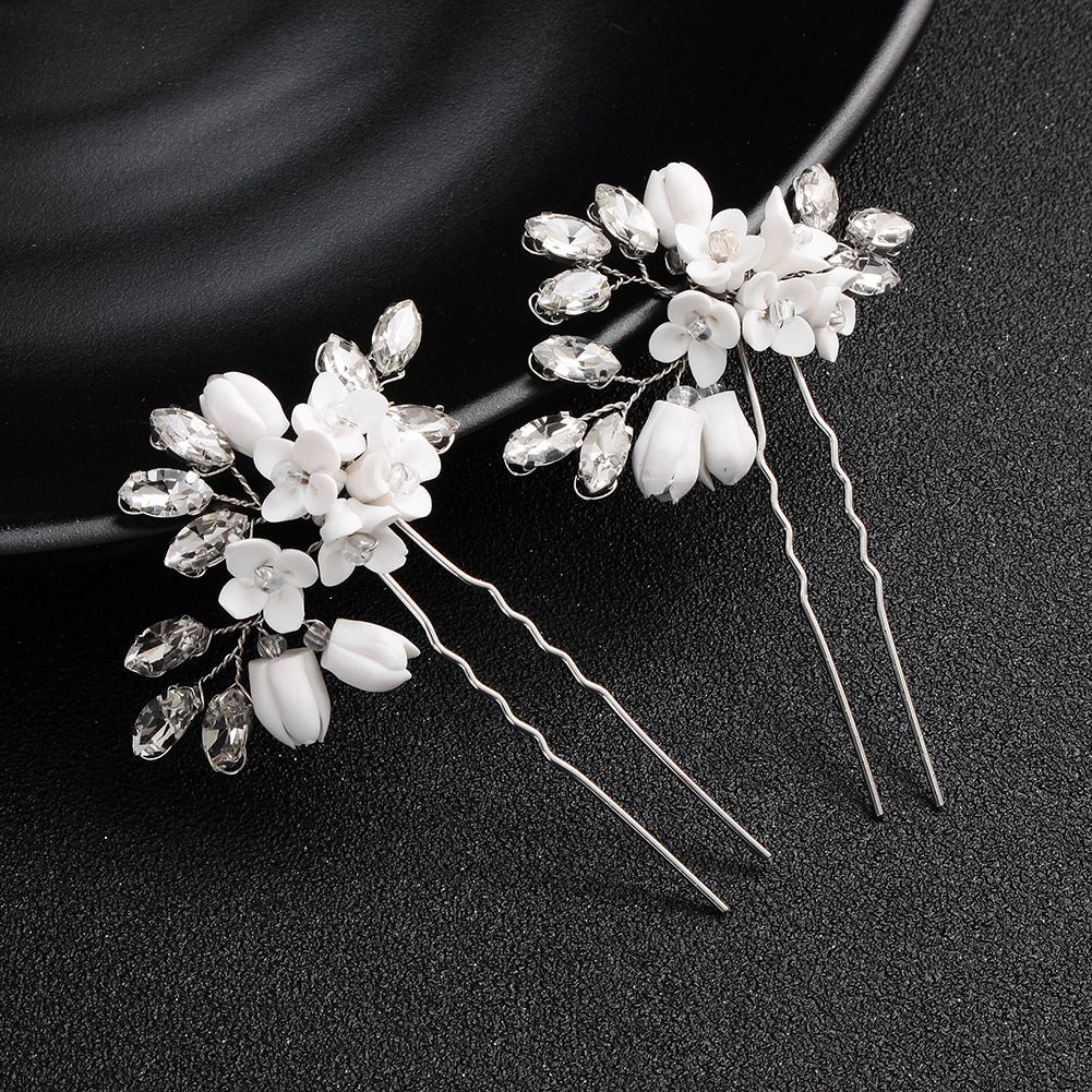 2pcs Wedding Bridal Pearl Crystal Clips Comb Hair Pins Bridesmaid Accessories UK