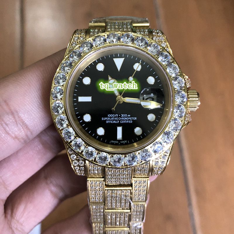 iced out black diamond watch