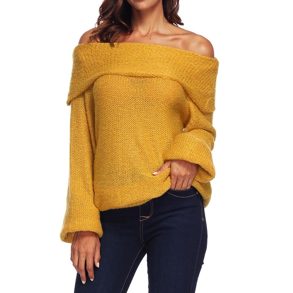 The small cat Winter Women Turtleneck Knit Sweater Buttons Decor Loose Knit Pullovers Pull Femme Casaco Feminino
