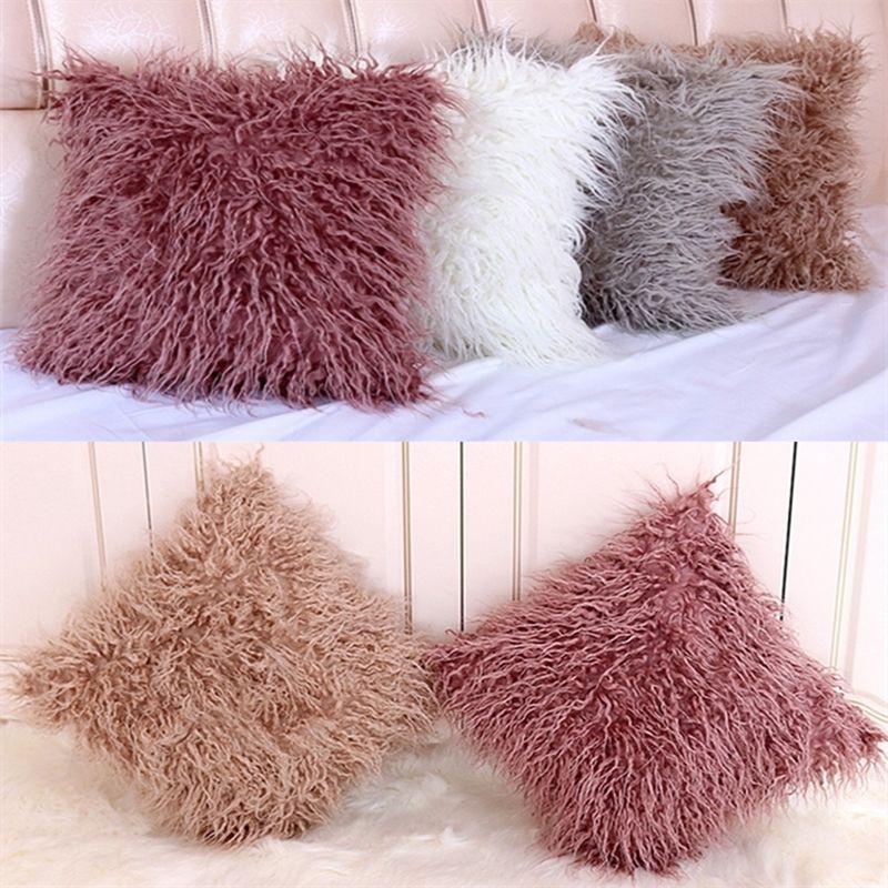 hairy throw pillows