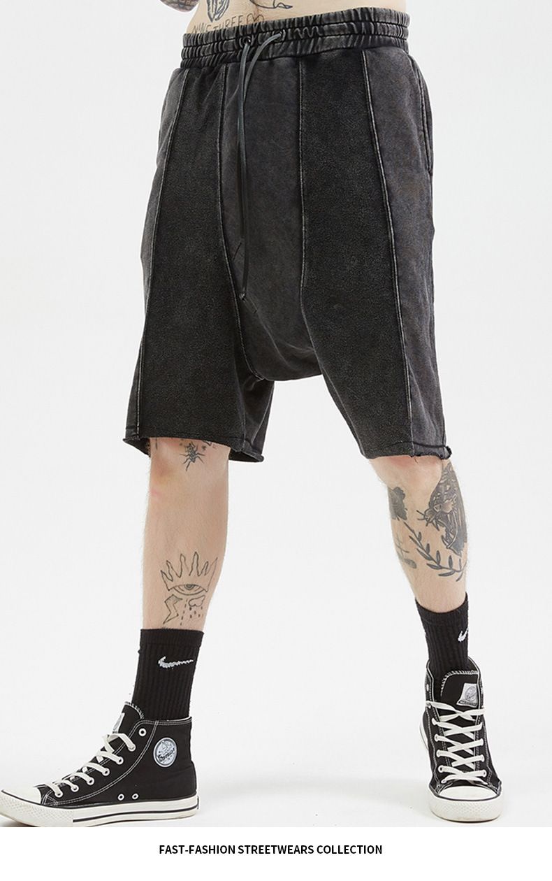 Acquistare Hiphop Moda Uomo Vintage Cavallo Basso Pantaloncini Raw Bordo  Streetwear Rigonfi Pantaloni Corti Streetwear Economico | Consegna Veloce E  Qualità | DHgate Italy