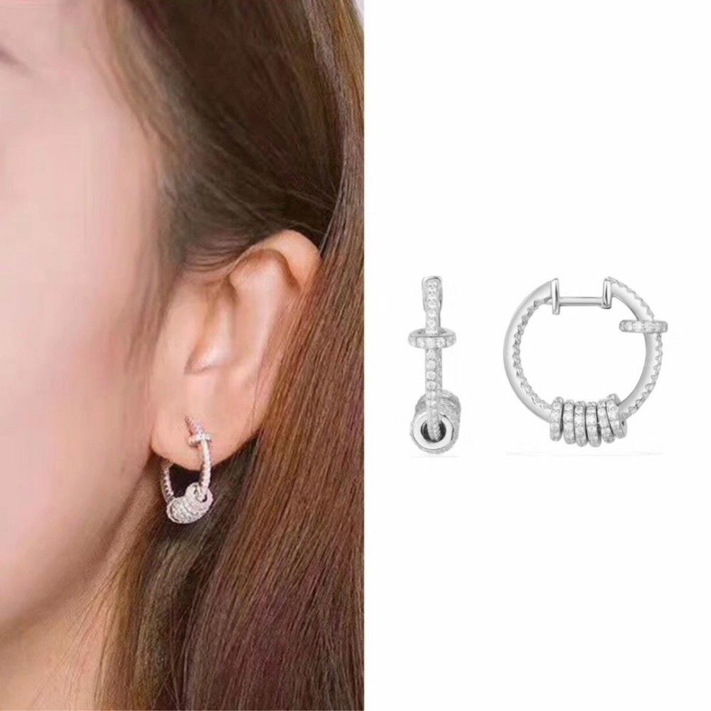 Fan White Stones Earrings 2019 New Hot Style Earrings for Girls//Jewelry