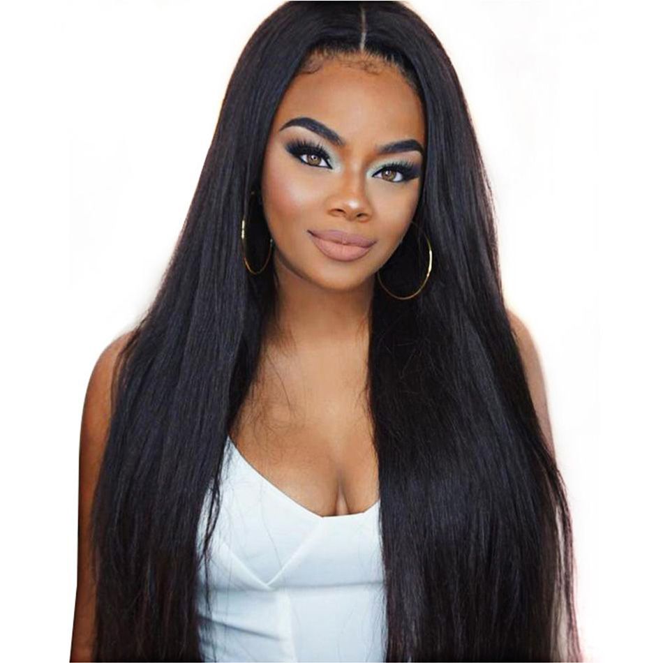 Bhf Brazilian Silky Straight Lace Front Human Hair Wigs For Black