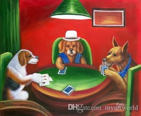 dogs playing cards painting