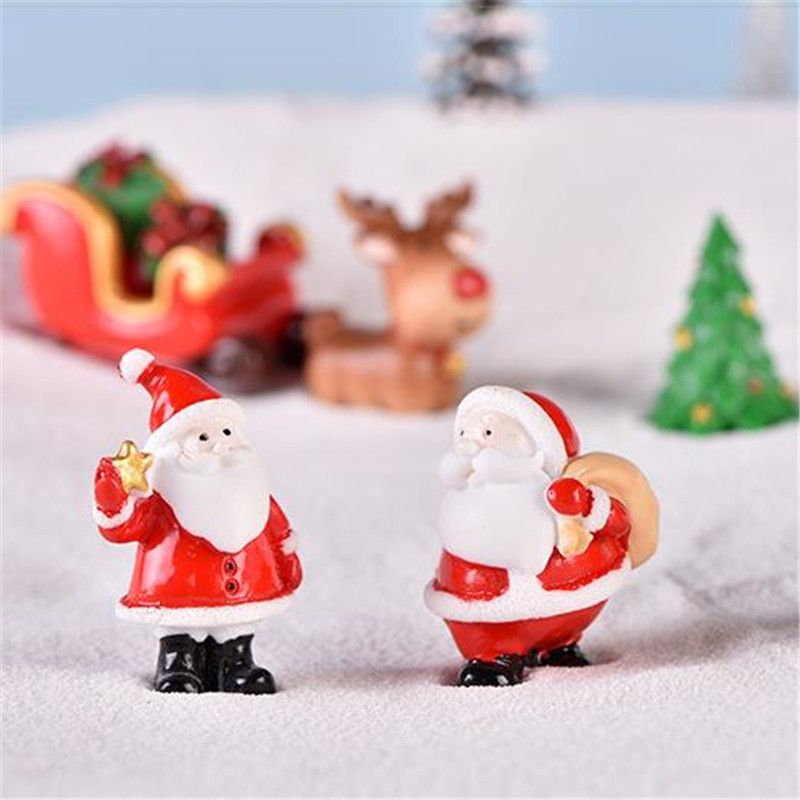 Babbo Natale 10.Acquista 10 Pz Lotto Miniature Regalo Di Buon Natale In Resina Mini Cervo Babbo Natale Albero Di Natale Modello Fata Giardino Figurine Artigianato Ornamento A 6 09 Dal Deze Dhgate Com