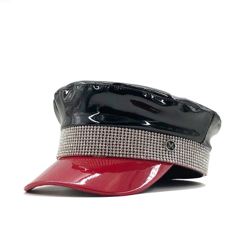 patent leather baseball cap