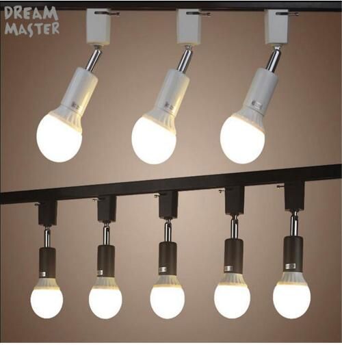 compre lampara de luz de riel de soporte e27 moderna iluminacion de riel girado para tienda comercial lampara de iluminacion lampara de techo de punto