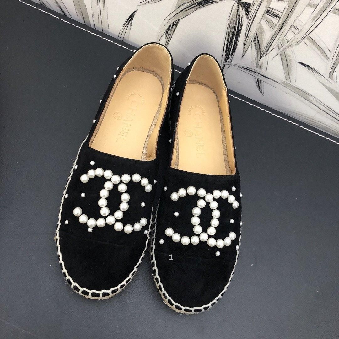 chanel diseño de lujo 140 con los zapatos de ocio zapato Zapatos mujer Box 2020 Nuevo Mejor lujo Alpargatas Pescador bajo el talón de cuero genuino Muchos de color