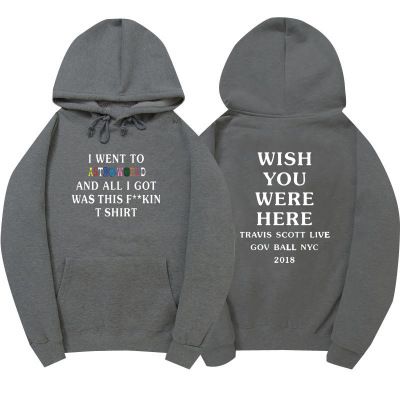 Yesgirl Travis Scott Astroworld Wish You were Here Sudaderas con Capucha Carta De Moda Su/éter Streetwear Hombres Mujeres Sudadera Tops Unisex