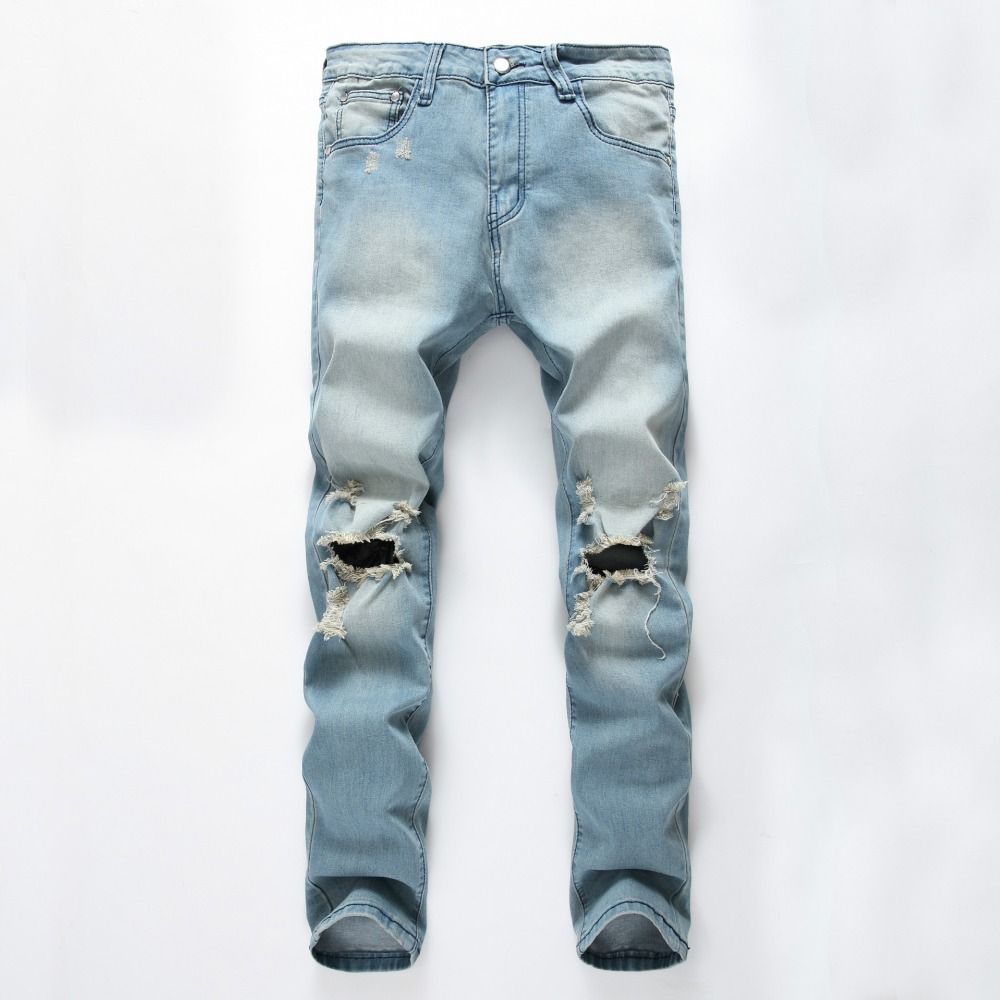 Compra Casual Jeans Gastados Hombres Adelgazan La Vendimia Del Motorista  Recta Jeans Delgado Pant Hombre Denim Pant Más El Tamaño 42 Barato |  Entrega Rápida Y Calidad | Es.Dhgate