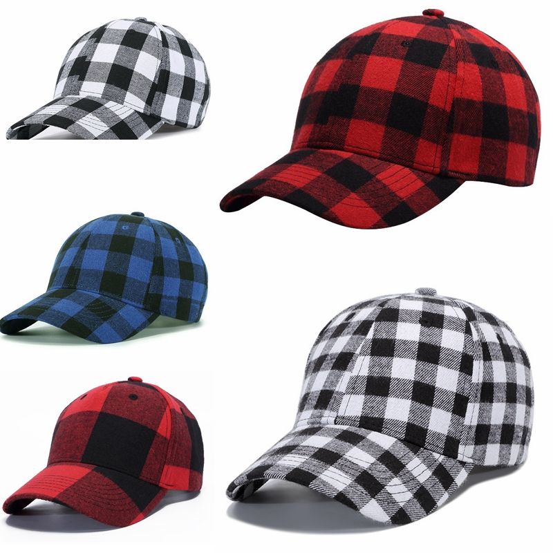 red black plaid hat