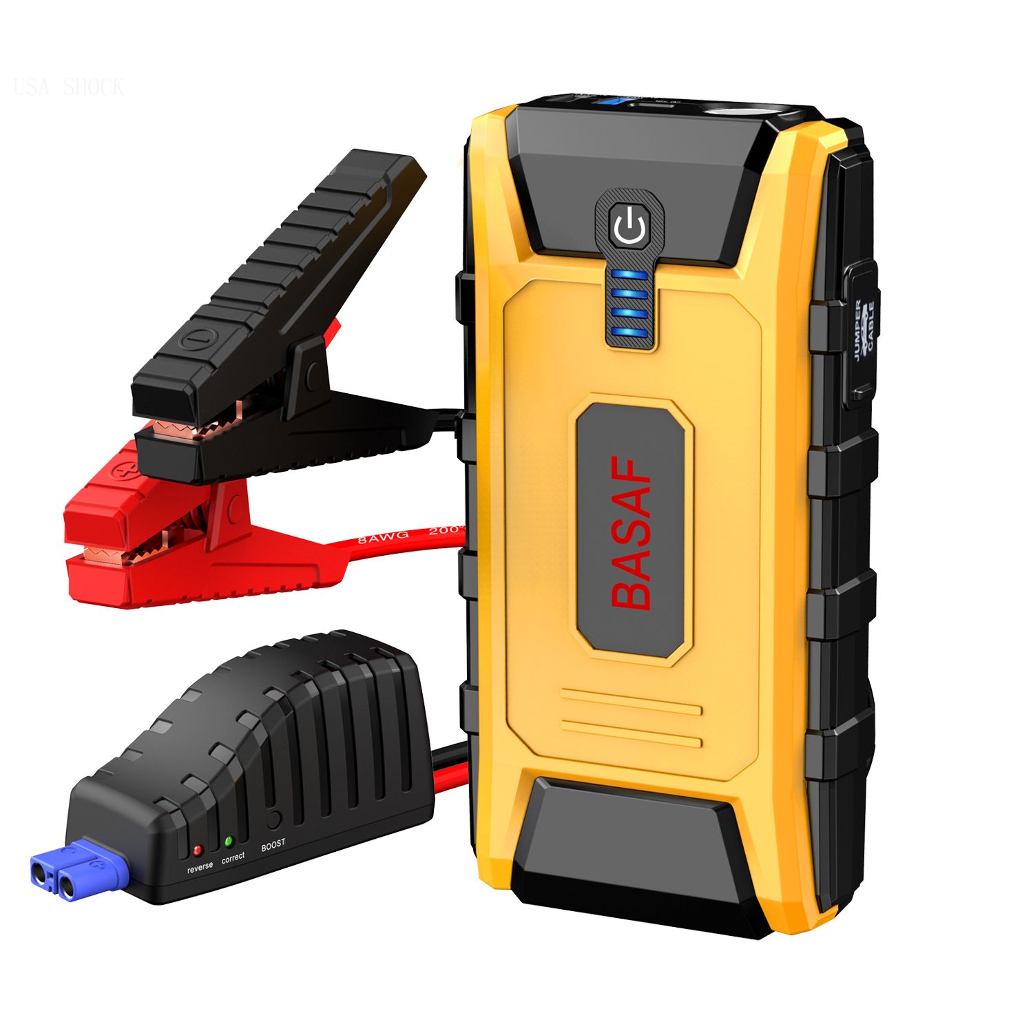BASAF Car Jump Starter 1500A Peak All gas, up to 6.5L diesel engine Quick Charge 3.0 Type-C Power Bank 12V Lithium Jump Pack Portable Battery Booster 