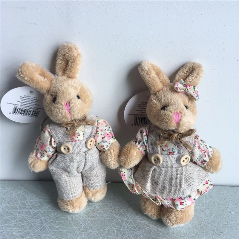 satin al 11cm cift ayi tavsan pelus anahtarlik cicek bezi kucuk kolye oyuncak tavsan tavsan bebekler anahtar canta kolye asiklar arkadaslar hediye
