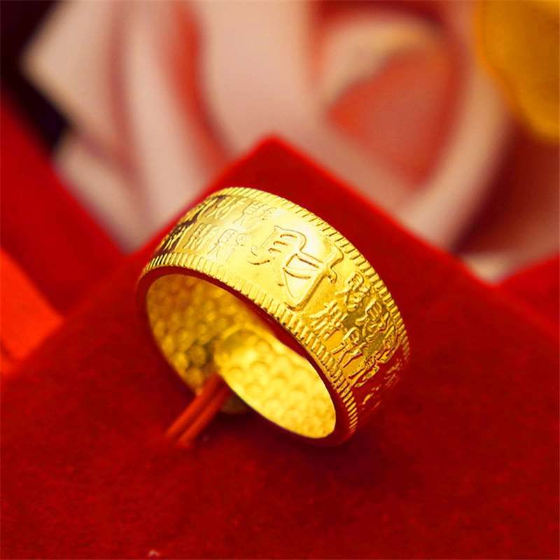 Compra Chapado En Oro Grueso De Los Hombres Fufu Anillo Grande Matrimonio  Boda De Los Hombres De Oro Chapado En Oro De Arena Chapado En Oro Baifu  Anillo Barato | Entrega Rápida