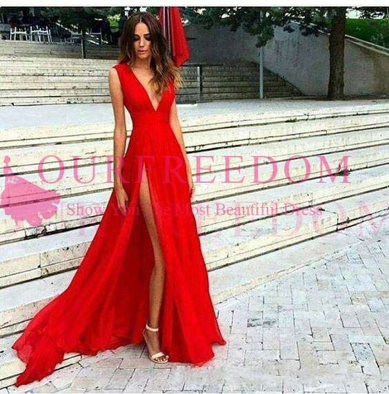 red prom gowns 2019