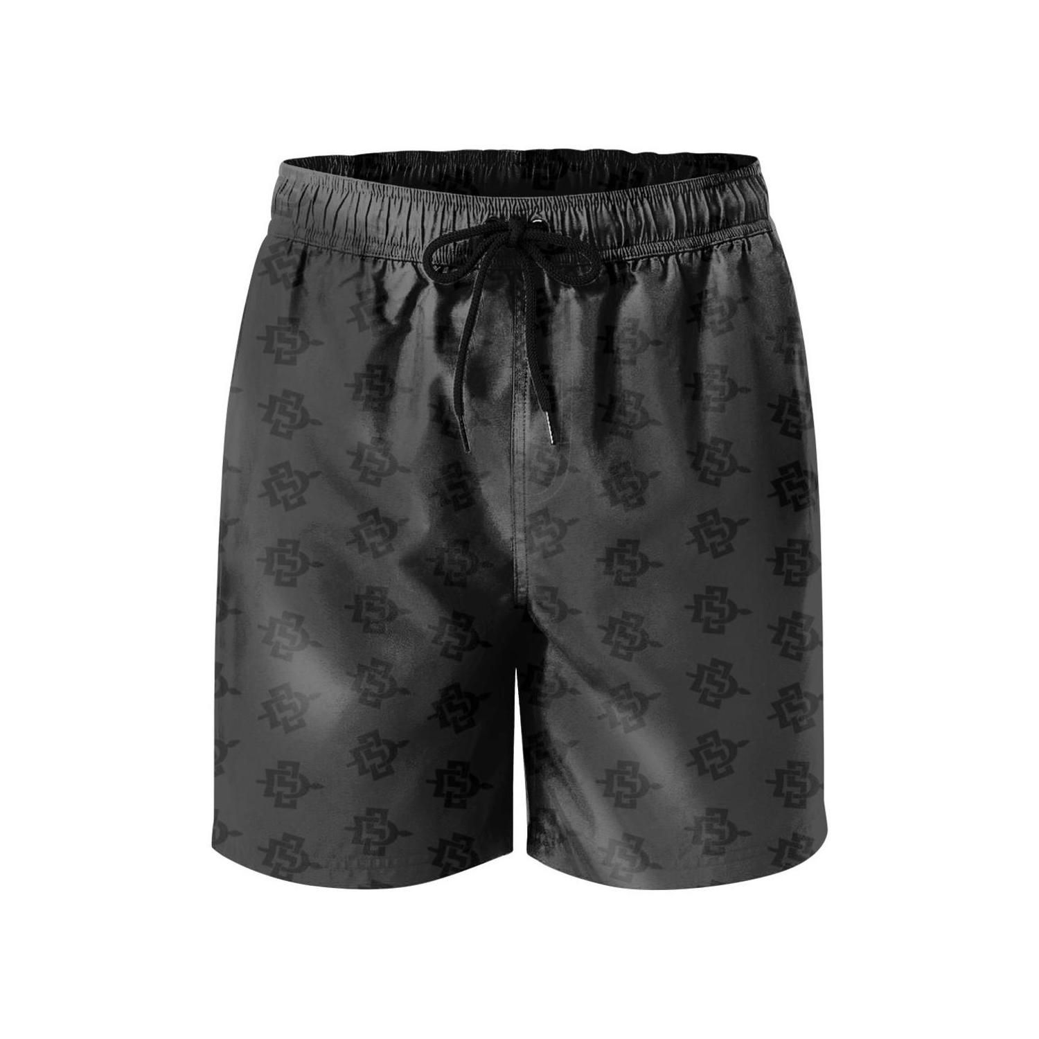 Black Sharks in Blue Board Short Quick Dry Swim Trunks 3D Printed Non-Fading Tropical Short