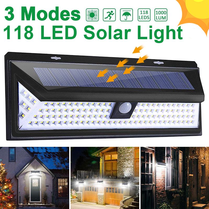 2019 118 Led Solar Light Outdoor Lamp Motion Sensor Powered Spotlight 3 Modes Wall Sunlight For Street Garden Decoration From Lightderect