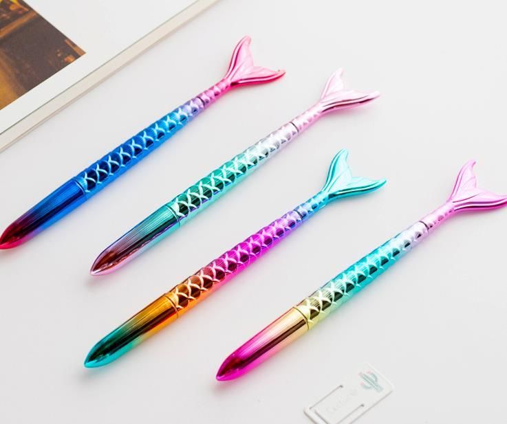 Creative Mermaid Ballpoint Pen Fish Tail School Pens Ball Stationery CA28