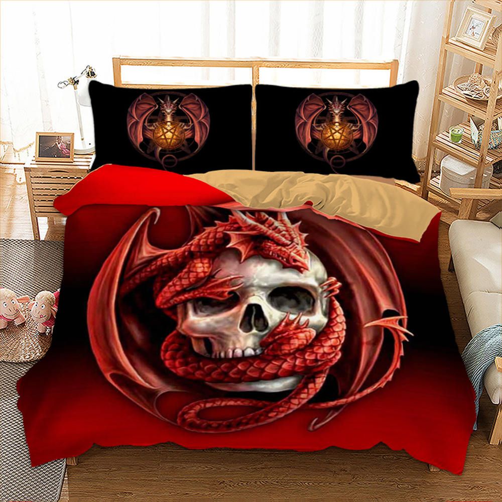 Dragon Bedding Set Skull Fashionable Cool Creative 3d Duvet Cover King Queen Full Twin Single Double Bed With Pillowcase From Beddeco 10 06 Dhgate Com Dragon Bedding Set Skull Fashionable, King Size Dragon Bedding