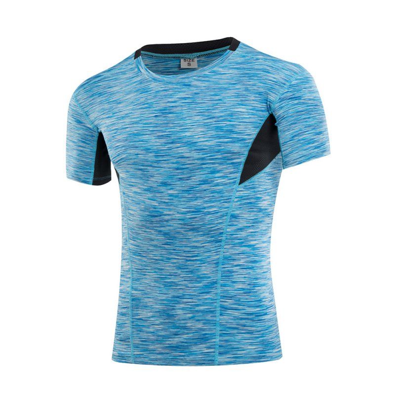 Mens Compression Shirts Workout Sports Short Sleeve Running Tee Cool dry Slim