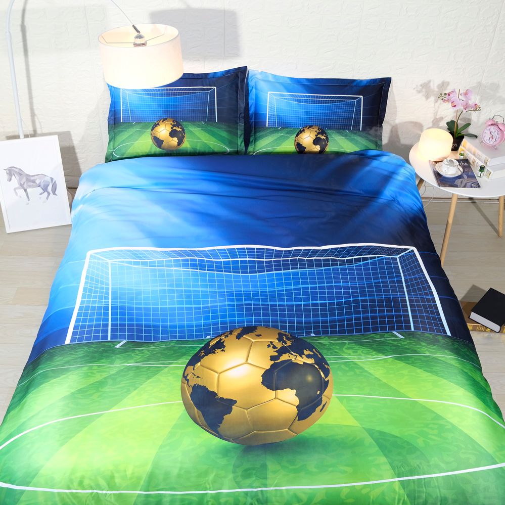 3d Football Bedding Sets King Size Kids Duvet Cover Set With