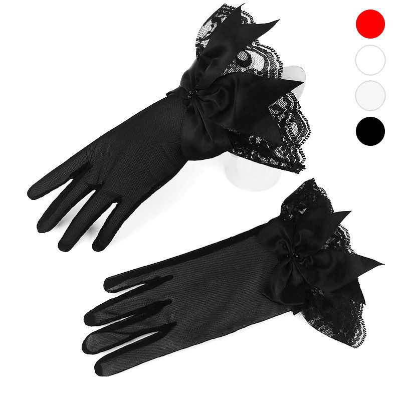 Sumind 3 Pairs Wrist Length Gloves Women Short Satin Gloves Opera Short Gloves for 1920s Wedding Party 