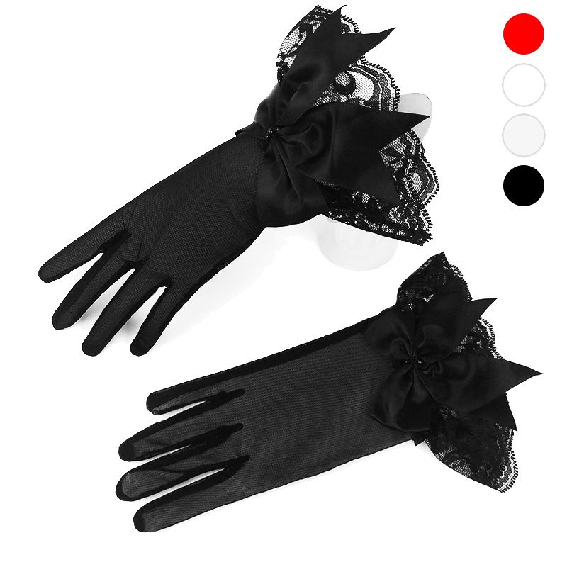 satin short gloves