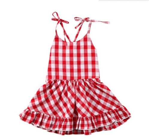 red and white plaid dress