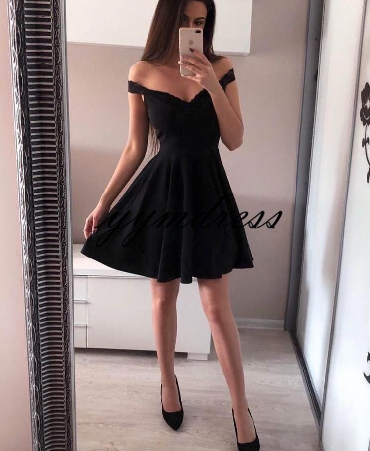 Acquista Nuovo Vestito Da Cocktail Nero 2019 Fuori Dalla Spalla Short Prom  Gowns Formal Special Occactions Dresses Abiti Da Festa Plus Size Abiti Da  Ritorno A Casa A 77,73 € Dal Yymdress | DHgate Italy