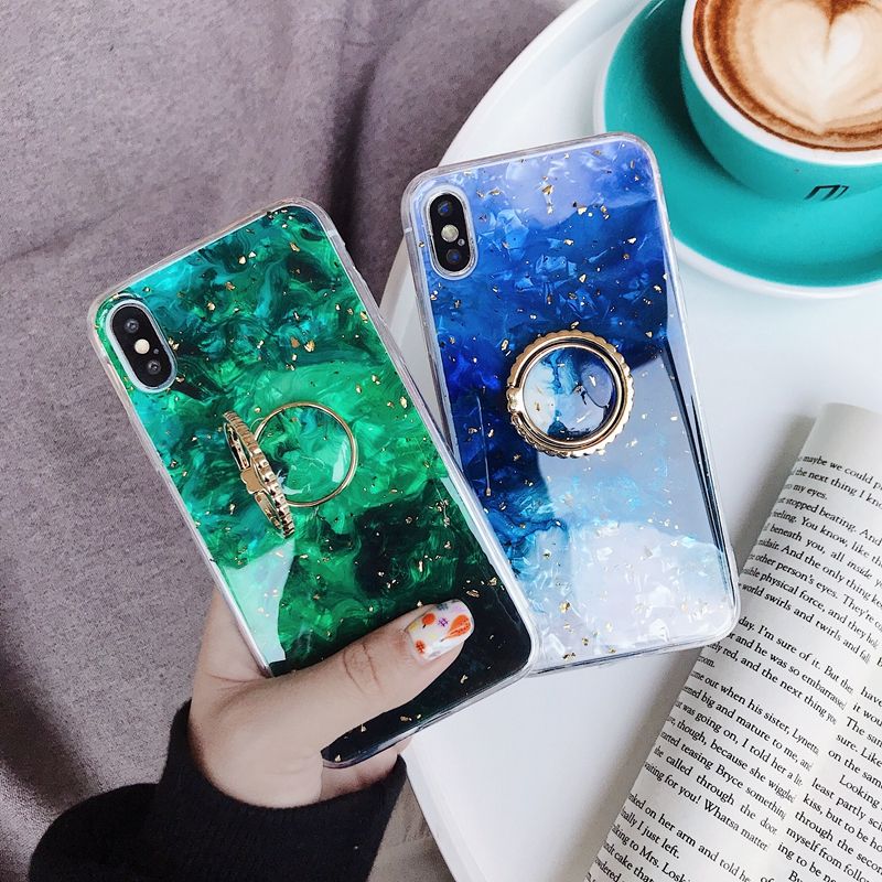 360 Finger Metal Ring +Shell Foil Case For Iphone XS MAX XR X 8 7 6