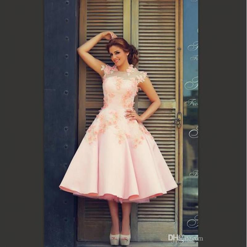 blush pink short wedding dress