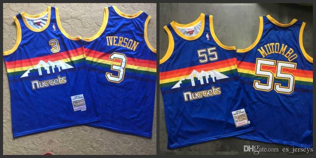 allen iverson rainbow nuggets jersey