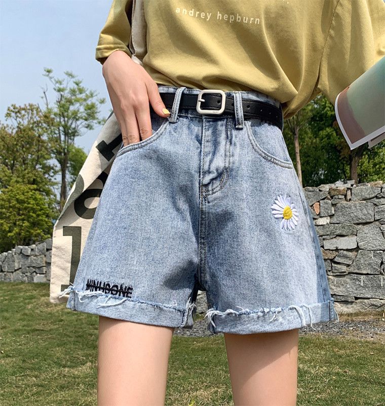Compra De Cintura Alta Pantalones Vaqueros Negros Mamá De Verano Denim Jeans  Corto Femenino Azul Cosecha Corta Pequeña Margarita Coreana Nueva Informal  Barato | Entrega Rápida Y Calidad | Es.Dhgate