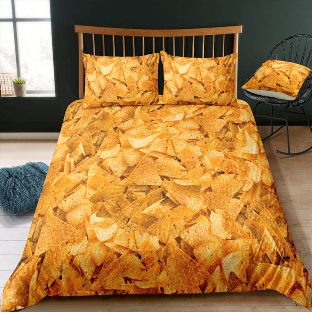 Potato Chips 3D Printed Bedding Set For Adult Simple Funny King Duvet