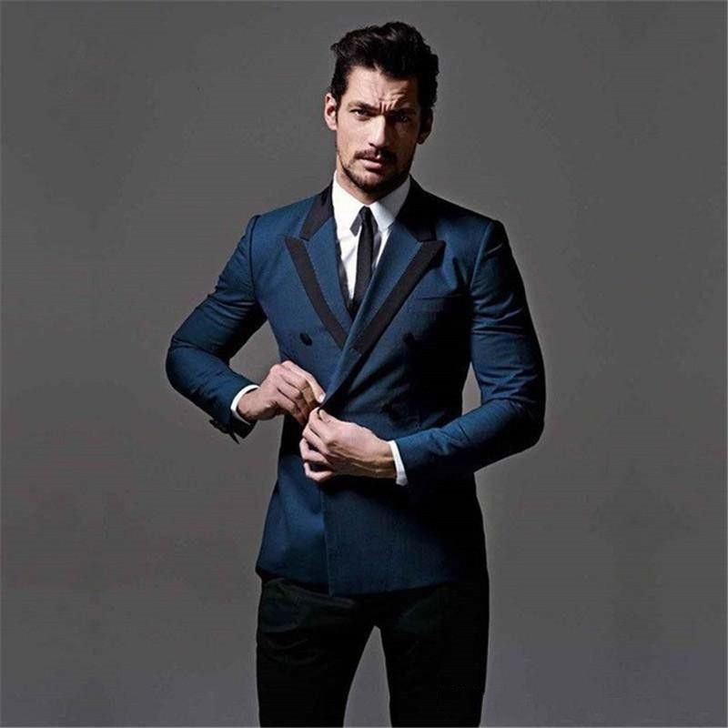Acquistare Smoking Da Uomo A Doppio Petto Da Uomo Smoking Blu Scuro  Groomsmen Smoking Giacca Uomo Blazer Abito Eccellente A 2 Pezzi Giacca +  Pantaloni + Cravatta 1472 Economico | Consegna Veloce E Qualità | DHgate  Italy